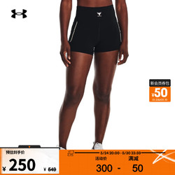 UNDER ARMOUR 安德玛 UNDERARMOUR）Project Rock强森女子训练运动短裤1377461 黑色001 XL
