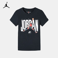 Jordan NIKE耐克童装男女童短袖T恤JORDAN夏季儿童上衣 正黑色 150