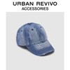 URBAN REVIVO2024夏季新款男士复古街头磨破棒球帽UAMA40076  F