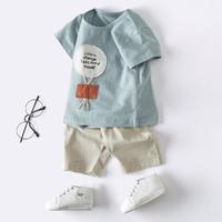 E&Vouge 婴尚 儿童套装婴幼童宝宝短袖短裤竹节单面圆领哈伦套装