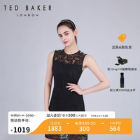 TED BAKER 2024春季女士气质无袖蕾丝修身短款连衣裙C41003 黑色 2