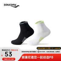 saucony 索康尼 运动袜中性款24年夏季新款抑菌专业运动跑步袜子 正黑色 M
