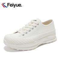 Feiyue. 飞跃 feiyue/飞跃厚底小白鞋女2024春季官方新款低帮百搭透气休闲鞋973