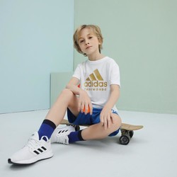 adidas 阿迪达斯 男童t恤短袖夏季童装中大童女童运动短袖休闲户外上衣