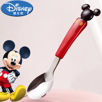 Disney 迪士尼 母婴 儿童勺子辅食训练不锈钢勺子宝宝学吃饭训练3D米奇DM2367六一儿童节礼物