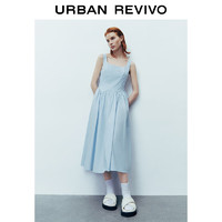 URBAN REVIVO 女士都市氧气温柔风显瘦背心连衣裙 UWU740059 粉蓝 S