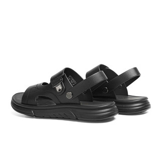 红蜻蜓沙滩鞋2024夏季传统户外休闲透气凉鞋男爸爸鞋 WTT24122黑色44