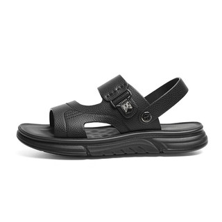 红蜻蜓沙滩鞋2024夏季传统户外休闲透气凉鞋男爸爸鞋 WTT24122黑色43