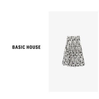 Basic House/百家好夏季女士时尚碎花气质高腰半身裙-B0624B5P142 蝴蝶 XL125-140斤