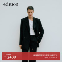 edition【精英衣橱系列】2024夏复古黑色双排扣女绅士西装 黑色 S/160