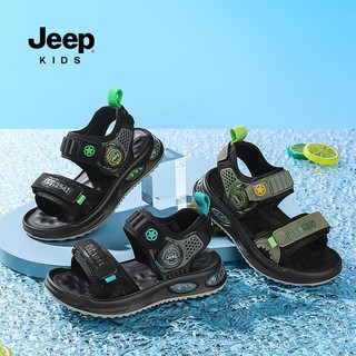Jeep 吉普 儿童夏季露趾凉鞋中大童沙滩鞋防滑男童2024男童鞋子夏款