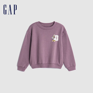 Gap【黛丝】女幼童秋季宽松卫衣785853儿童装上衣 紫色 90cm(2岁)