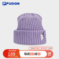 FILA FUSION斐乐潮牌款小F多彩针织帽冬季时尚毛线帽 极光紫-VT XS