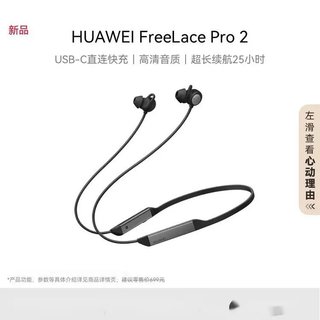 FreeLace Pro 2 蓝牙耳机无线耳机颈挂式/USB-C快充主动降噪 黑色
