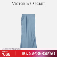 维多利亚的秘密 顺滑缎面法式性感半身裙长裙 3JSD抒情蓝 11244628 M