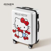 百亿补贴：银座 xHello Kitty正版联名女大容量卡通拉杆万向轮旅行箱 红蝴蝶结 24寸