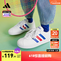 adidas「T头鞋」VL COURT板鞋小白鞋德训鞋男小童阿迪达斯轻运动 白/蓝/红 29(175mm)