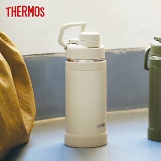 膳魔师（THERMOS）运动水壶 保温大容量骑行跑步耐高温750ml 水壶手提儿童车载便携 奶白色  750ml