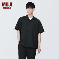 無印良品 MUJI 男式 易干弹力泡泡纱开领短袖衫 AC1WBA4S