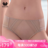 华歌尔（Wacoal）蕾丝中高腰三角裤内裤内衣女WP30E4 浅棕灰 165/95