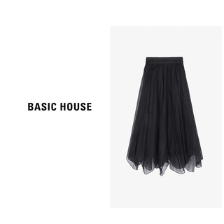 Basic House/百家好春夏时尚高腰显瘦半身裙-B0624H5P652 米白色 F80-120斤