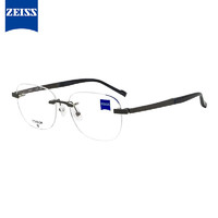 ZEISS 蔡司 光学镜架无框钛ZS23134BLB 071 L男款配镜眼镜框+蔡司防蓝光1.74