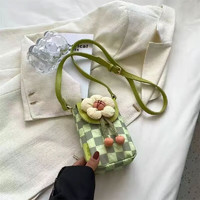 暢印 夏季高級感小眾帆布包夏天散步小包包女包2023新款迷你斜挎手機包 白色花朵