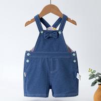 Bebe fenne 婴·姿·坊 宝宝软牛仔背带裤夏季婴儿女童连体衣裤夏款短裤小童薄款