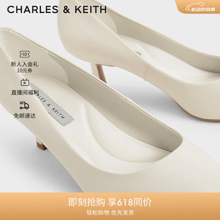CHARLES&KEITHCK1-60361352-3简约纯色尖头通勤高跟单鞋女