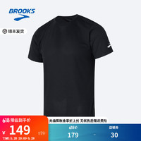 BROOKS 布鲁克斯 男女透气轻薄百搭简约舒适短袖跑步运动上衣T恤 黑 L