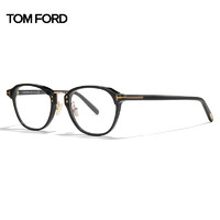 汤姆福特眼镜架全框男女时尚圆框眼镜可配镜FT5727 001黑色