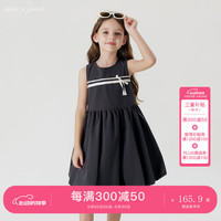 马克珍妮 marc & janie【吸湿速干】女童花苞蝴蝶结连衣裙背心裙夏装新款240668