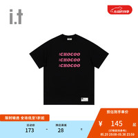 :CHOCOOLATE it男装圆领短袖T恤2024夏季潮流活力半袖002830 BKX/黑色 XL
