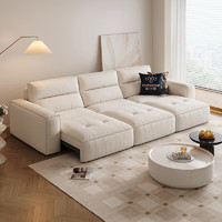 pashaman 帕沙曼 沙发床电动沙发布艺客厅奶油风可伸缩功能沙发个性定制 2369ZF