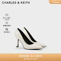 CHARLES&KEITH24夏通勤尖头细高跟鞋浅口单鞋女CK1-60280435 Cream奶白色 37