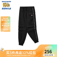 Skechers斯凯奇男童长裤简约百搭夏季儿童休闲束脚裤L224B042 碳黑 160cm