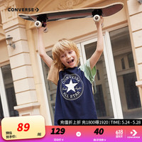 Converse匡威儿童童装男童短袖T恤2024夏季中大童休闲打底衫 藏青蓝 160/76