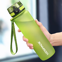 UZSPACE 优之 运动水杯男女大容量学生上学夏季便携耐摔杯子塑料瓶壶 果绿 1000ml
