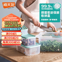 Citylong 禧天龙 抗菌厨房冰箱长方形保鲜盒塑料饭盒食品餐盒水果收纳密封盒 五件
