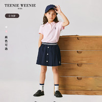 Teenie Weenie Kids小熊童装24夏季女童学院风泡泡袖POLO衫 粉色 160cm