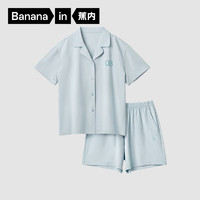 Bananain 蕉內 500E女士睡衣純棉短袖睡褲家居服套裝夏季 奶油綠 M