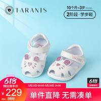 泰兰尼斯童鞋软底婴儿鞋夏季萌趣可爱女童凉鞋软底机能学步鞋 白色 20(内长13.5cm适合脚长13.0cm)