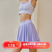 La Nikar运动短裙女瑜伽跑步舞蹈半身裙网球羽毛球女裙 佩斯利紫 L