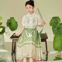 小虎·帕蒂 女童中国风汉服两件套24夏新款儿童襦裙套装