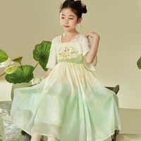 小虎·帕蒂 女童卡通古风连衣裙24夏新款儿童中国风汉服裙子