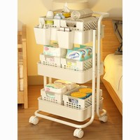 小推车置物架厨房落地浴室移动多层卫生间婴儿卧室零食收纳储物架