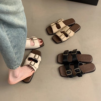 曼语纯 百搭休闲软平底凉拖