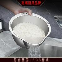 加厚耐晒304不锈钢家用厨房淘米盆米筛沥水篮洗米篮