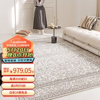 视觉味道 地毯百搭法式中古客厅地毯卧室无胶寻墨花园200*290cm