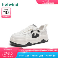hotwind 热风 板鞋小白鞋时尚休闲鞋个性拼接可爱熊猫配色舒适2024 68白黑 37